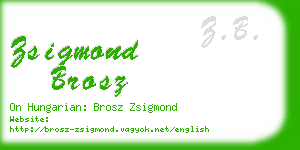 zsigmond brosz business card